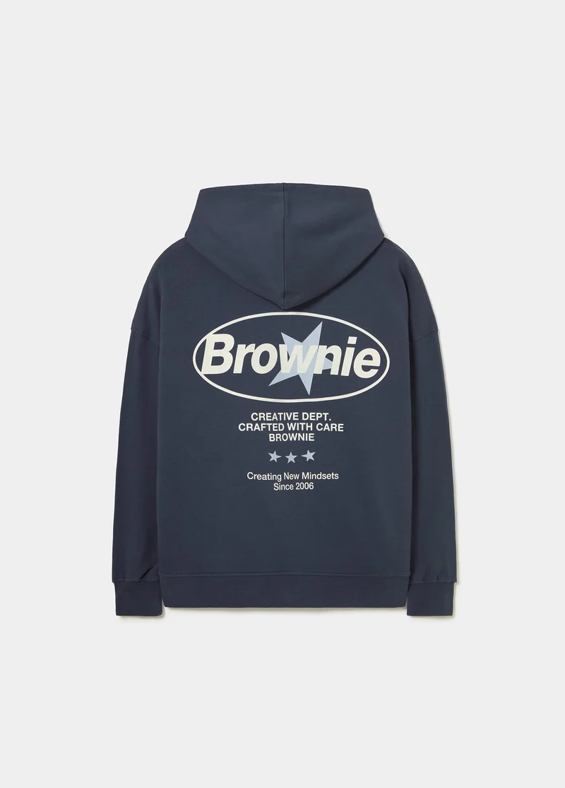 Fleece sweatshirt with a back print