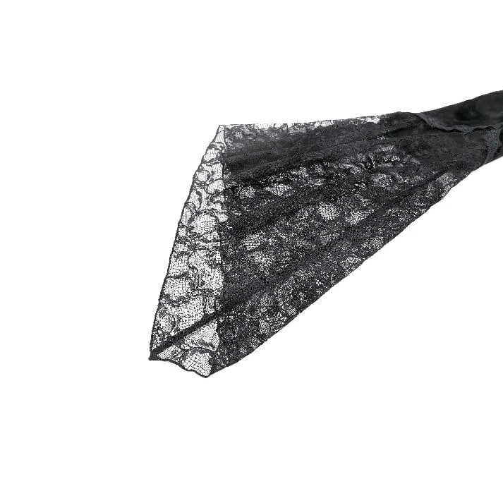 Gothic-Samttop für Damen mit floralem Spitzen-Patchwork, schulterfreiem Design und Glockenärmeln