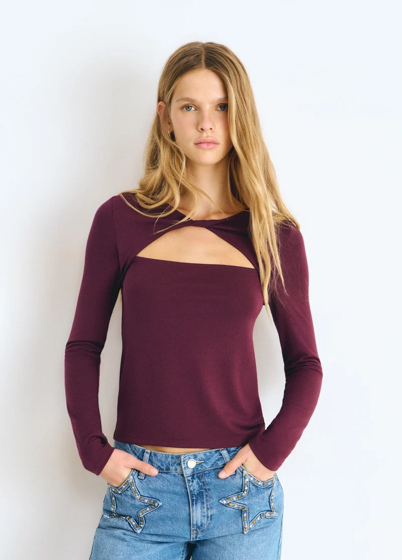 Front cut-out T-shirt