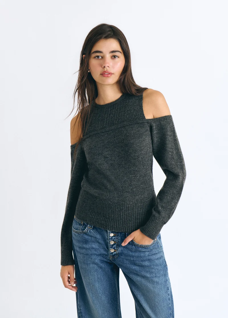 Jumper with cutout shoulders