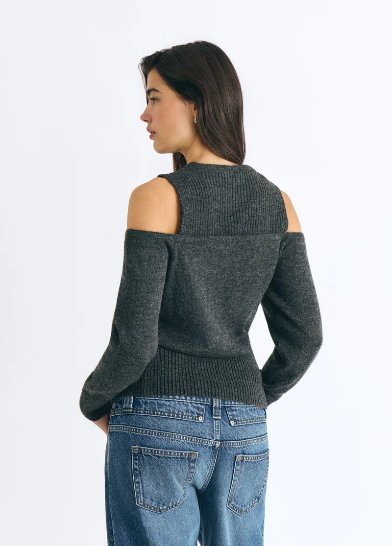 Jumper with cutout shoulders