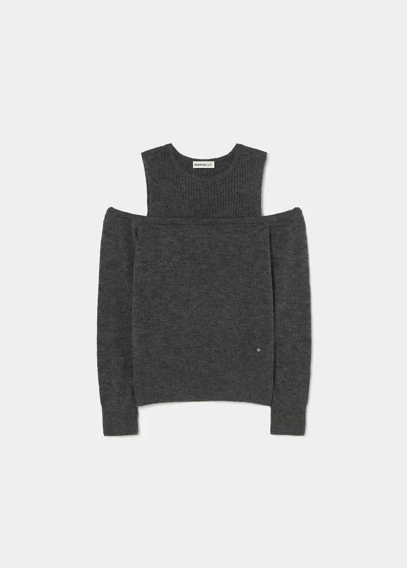 Jumper with cutout shoulders