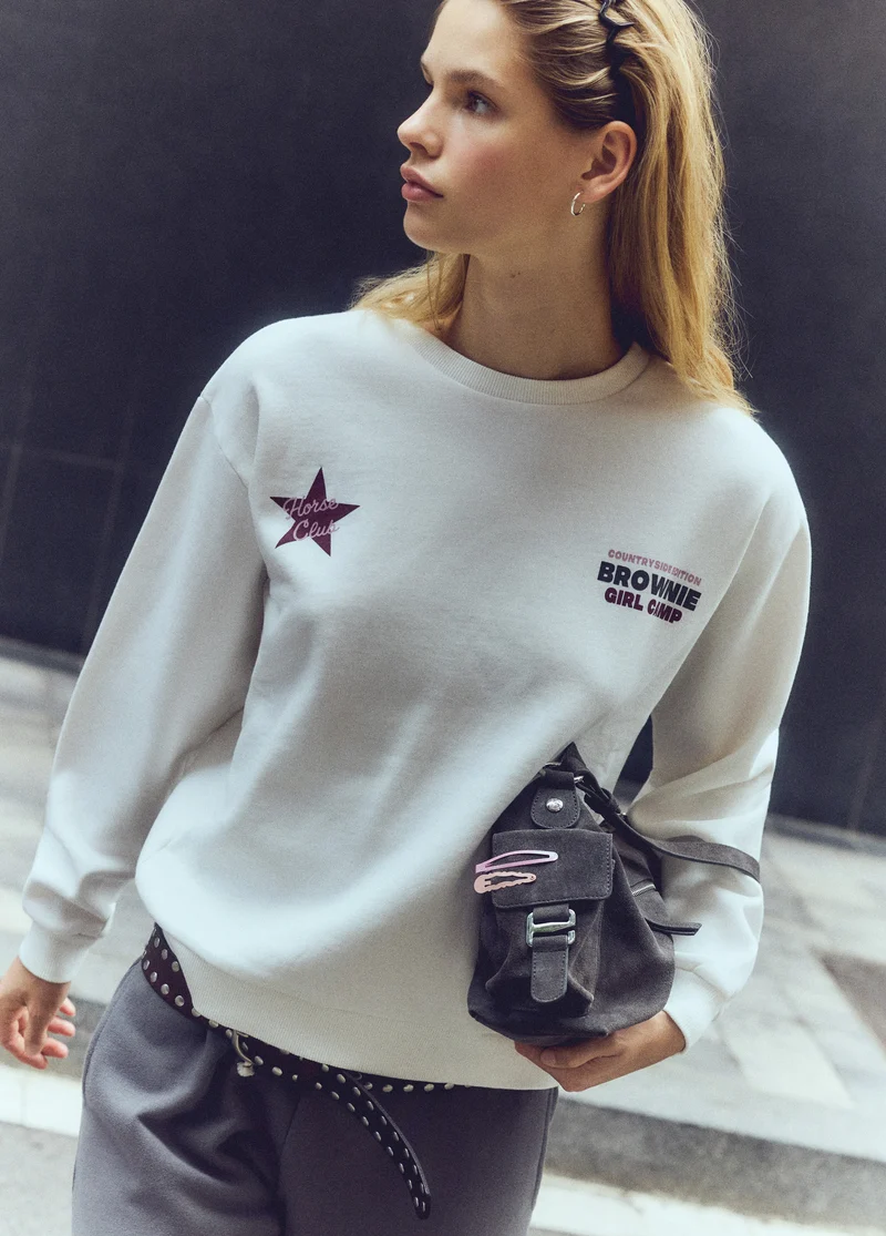 Glitter horse print sweatshirt