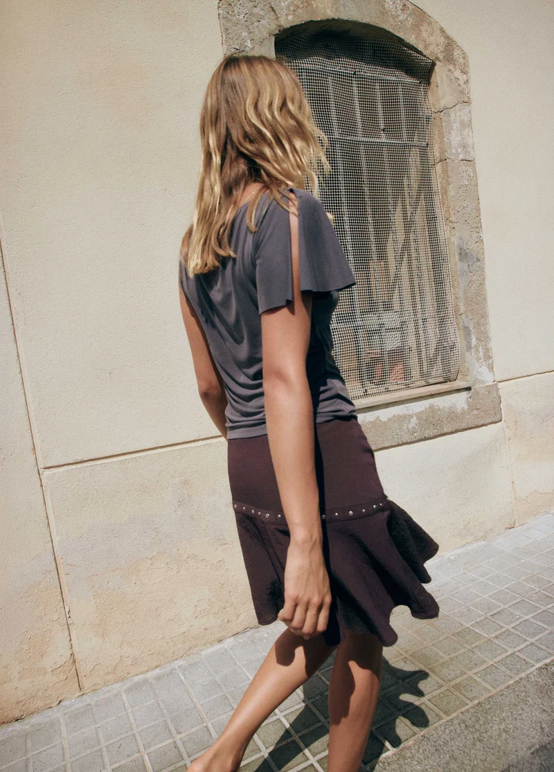 Short-sleeve cupro top