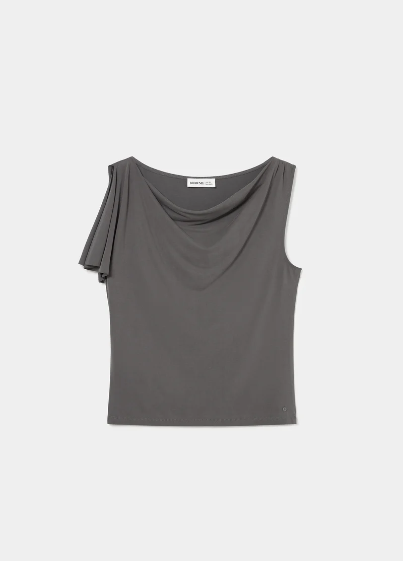 Short-sleeve cupro top