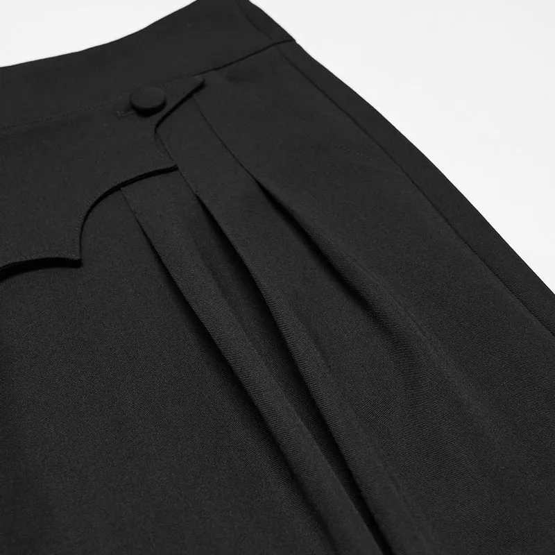 Gothic-Herrenhose mit asymmetrischem Fledermausärmel-Schnitt und Falten