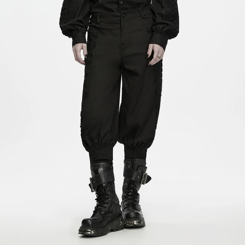Gothic-Herrenhose mit Schnürung und Bündchen