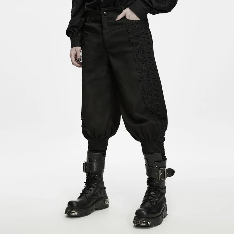Gothic-Herrenhose mit Schnürung und Bündchen