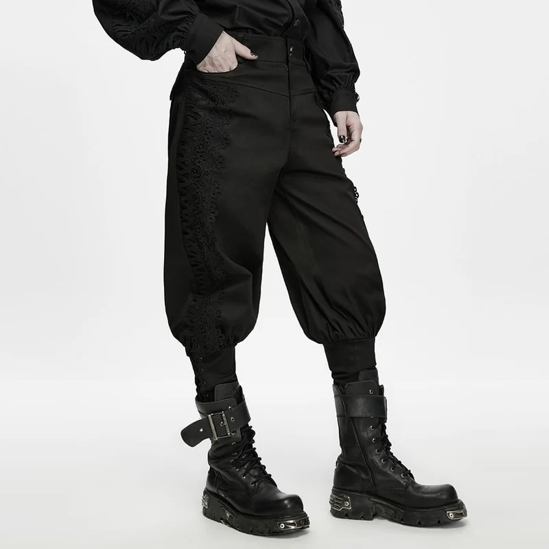 Gothic-Herrenhose mit Schnürung und Bündchen