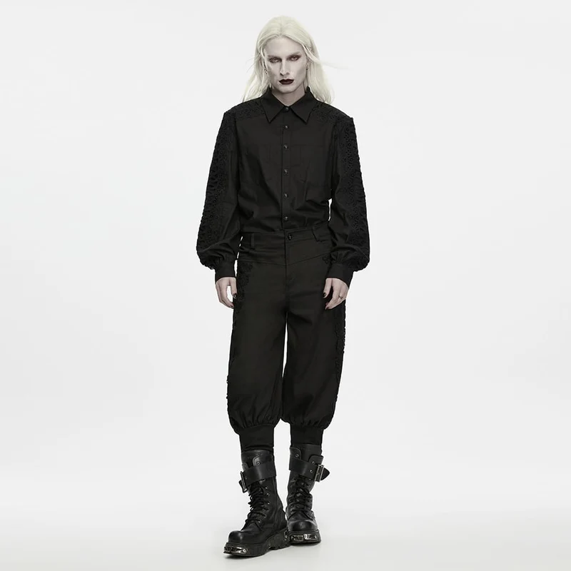 Gothic-Herrenhose mit Schnürung und Bündchen