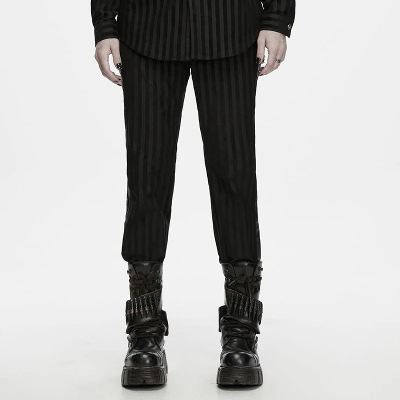 Punk-Streifen-Patchworkhose für Herren