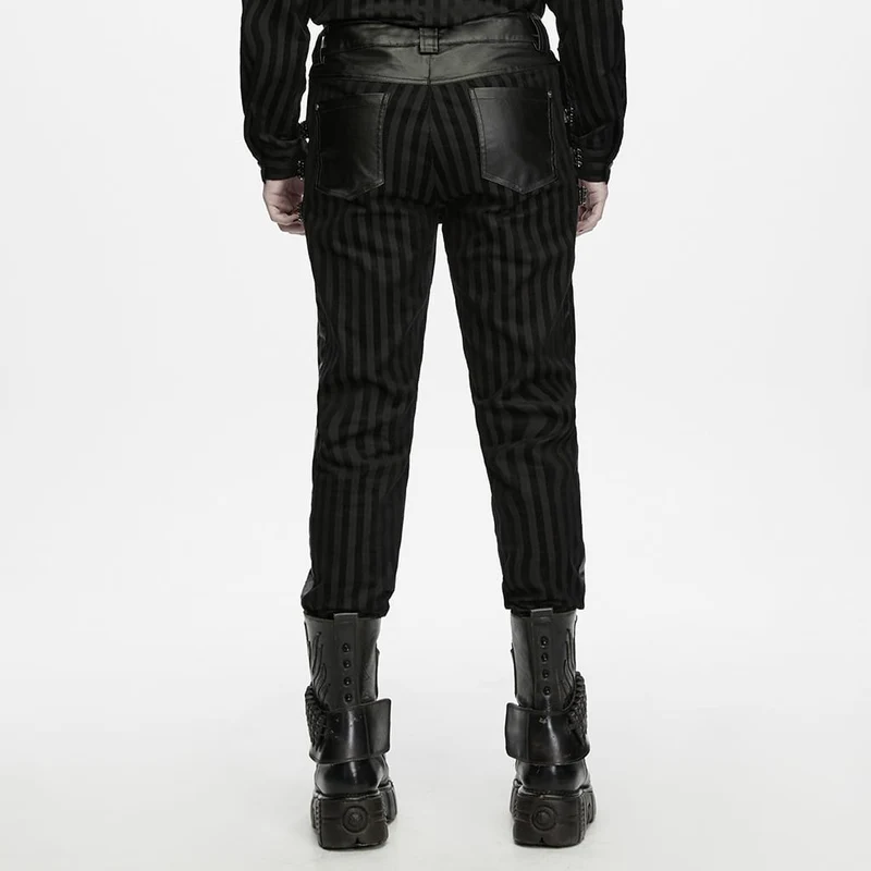 Punk-Streifen-Patchworkhose für Herren