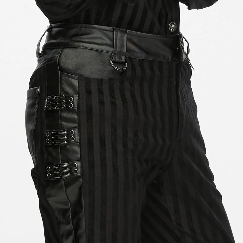 Punk-Streifen-Patchworkhose für Herren