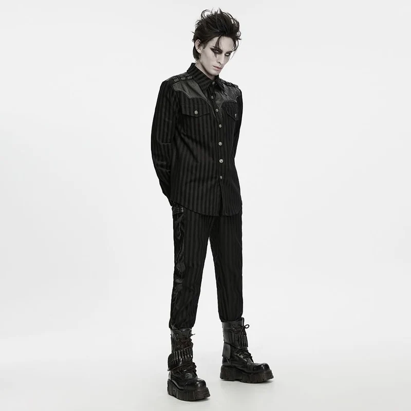 Punk-Streifen-Patchworkhose für Herren