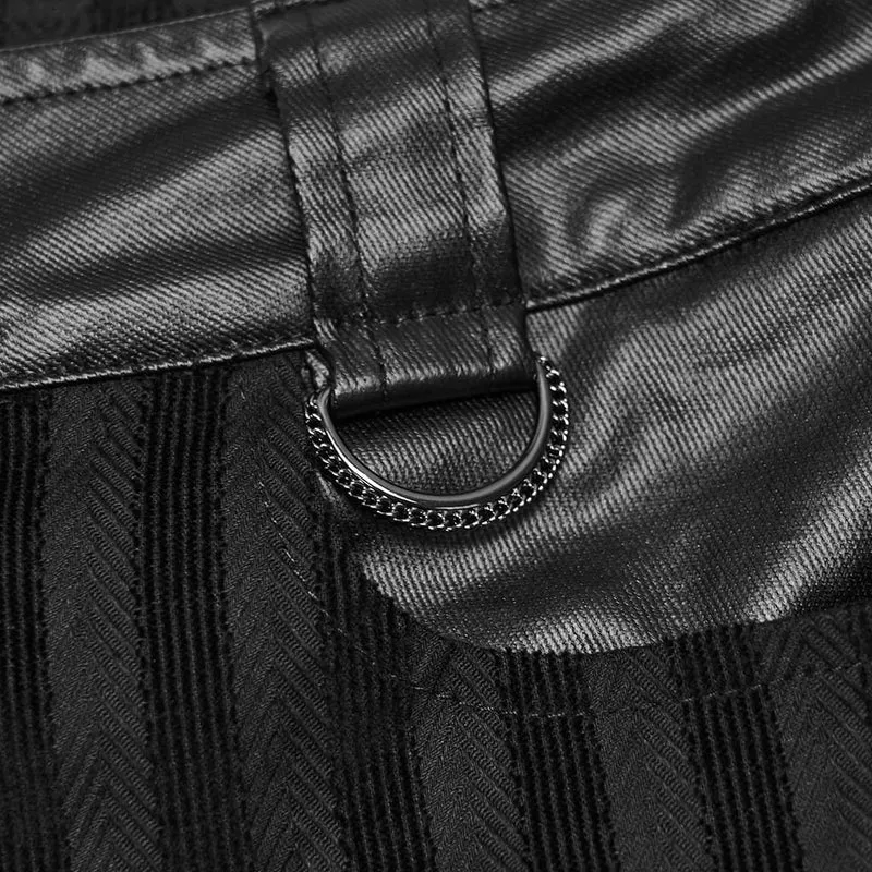 Punk-Streifen-Patchworkhose für Herren