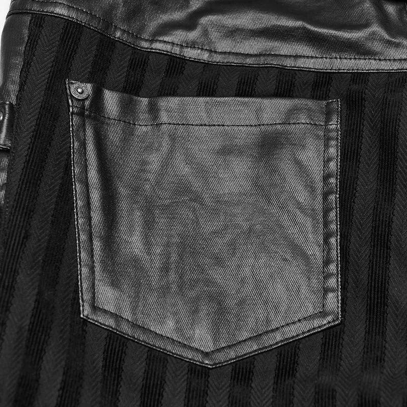 Punk-Streifen-Patchworkhose für Herren