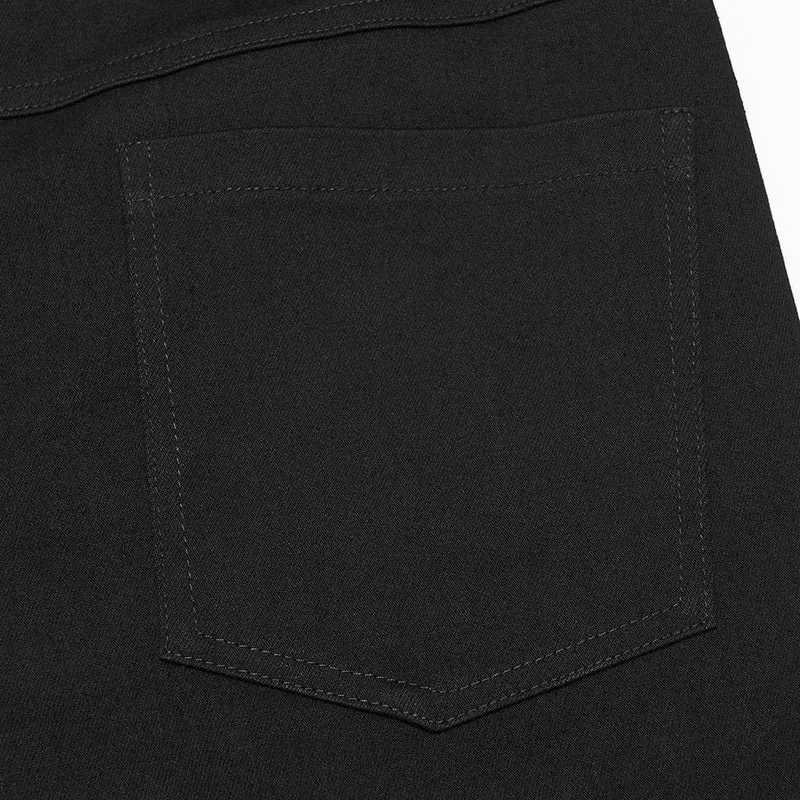 Herren-Punkhose mit Totenkopf- und Fledermausflügel-Dekor, schmale Passform