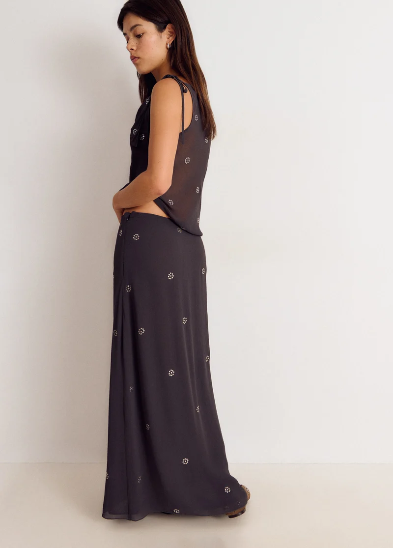 Long skirt with stud details