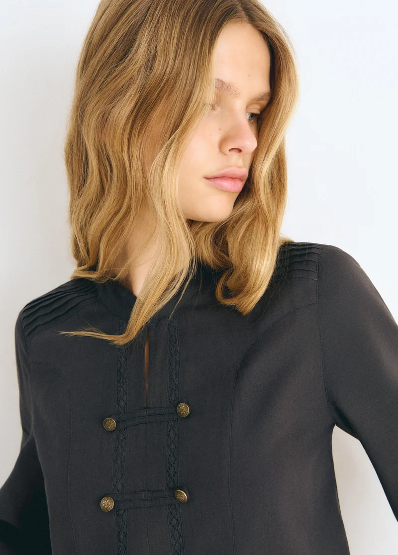 Napoleon-style button blouse