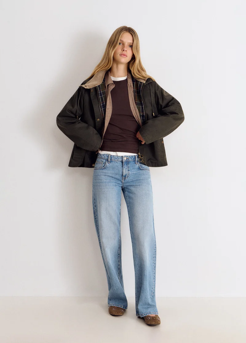 Waxed hooded jacket