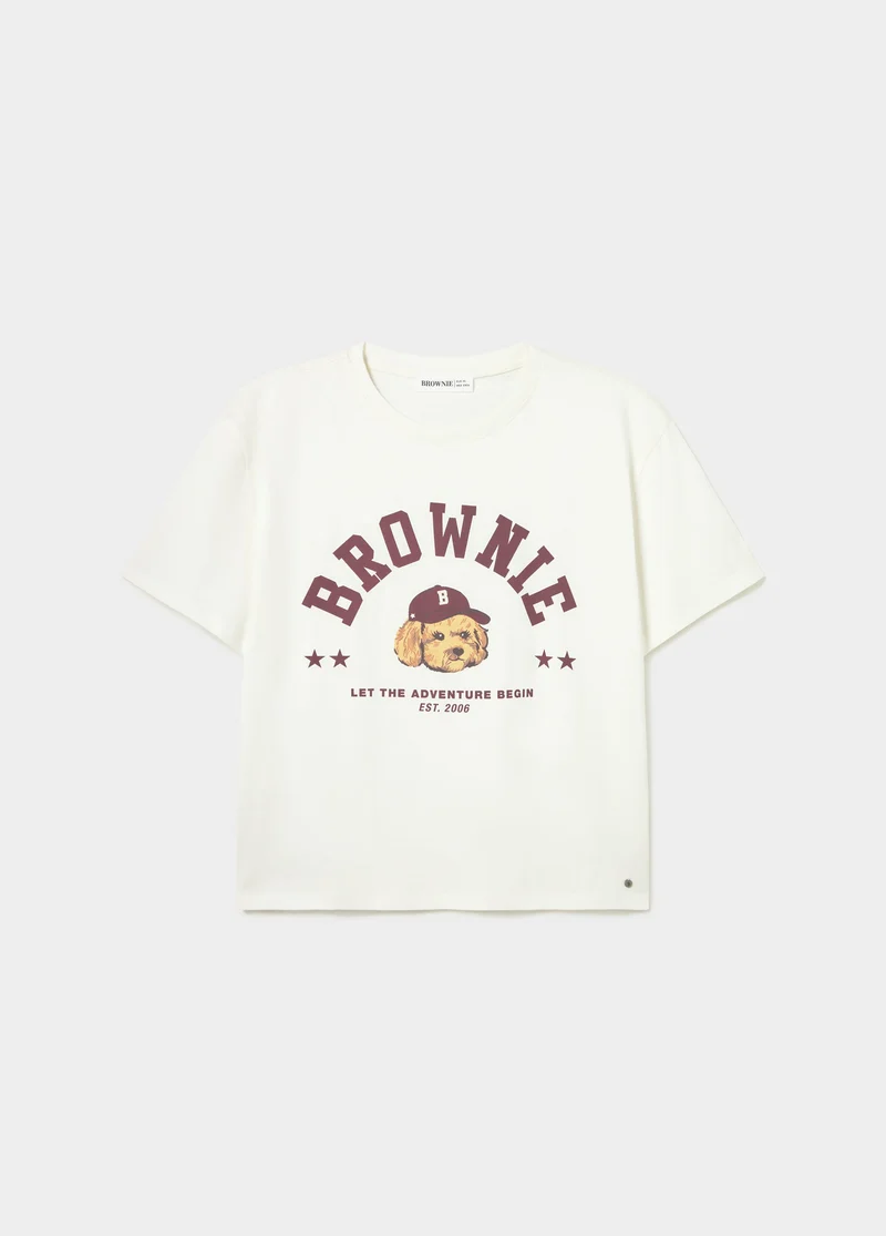 Dog-print T-shirt