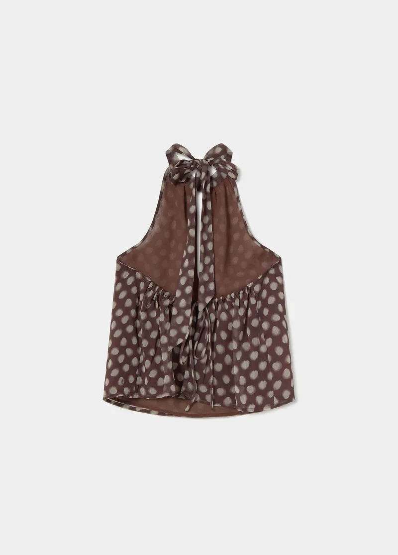 Printed halter top
