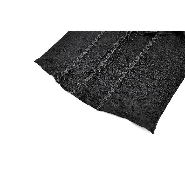 Gothic-Spitzentop für Damen mit Schnürung, Rüschen und schulterfreiem Ausschnitt