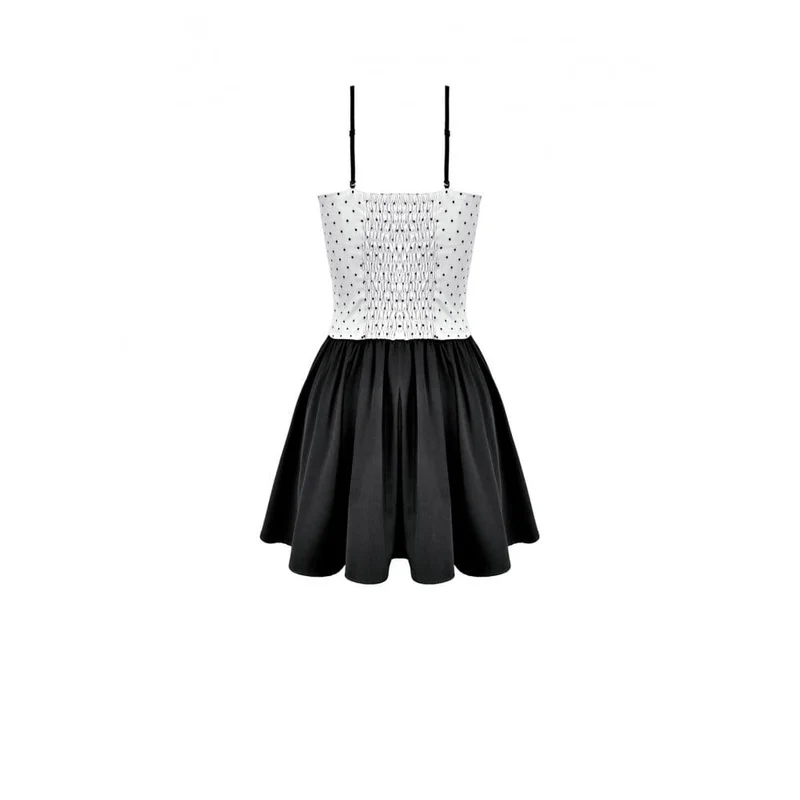 Gothic-Kleid mit Polka-Dots, Schnürung und ausgestelltem Rock für Damen, Abschlusskleid