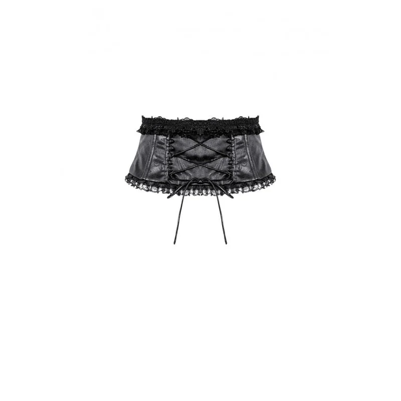Gothic-Unterbrustkorsett für Damen mit floral geprägter Spitze