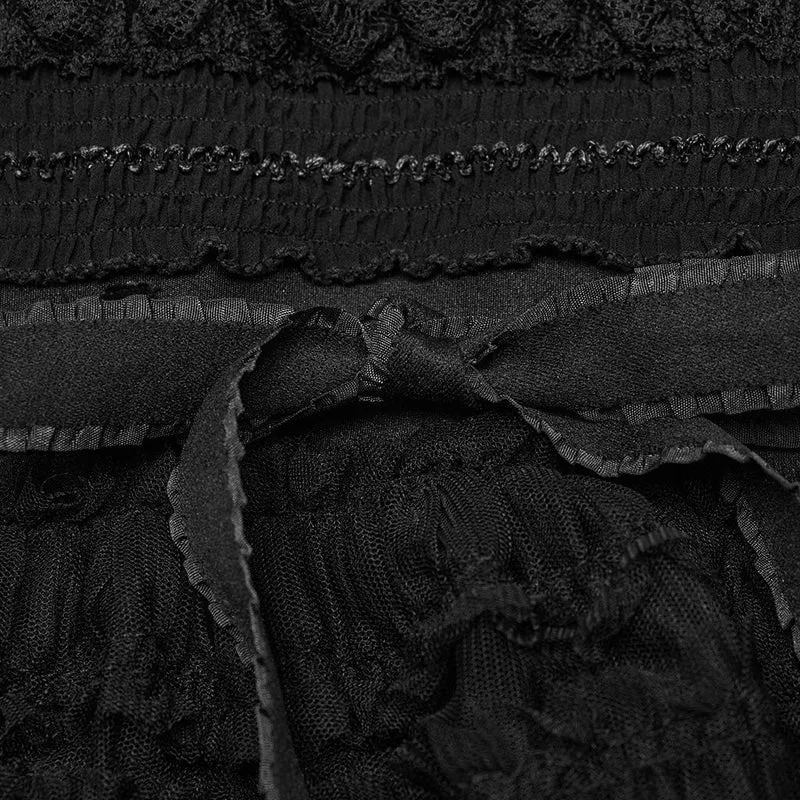 Gothic-Beinstulpen mit Rüschen und Netzstoff für Damen