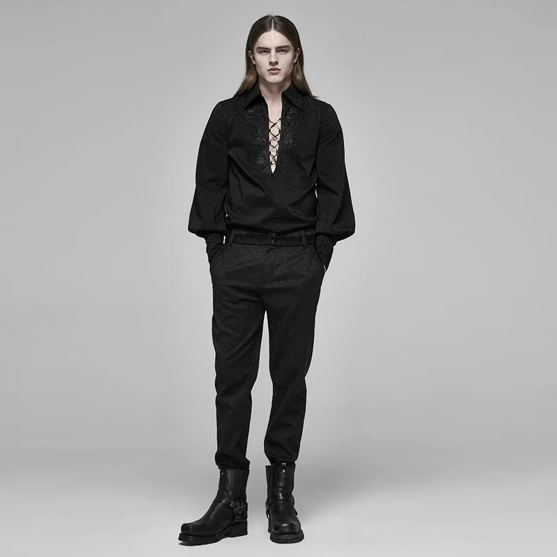 Gothic Blood Jacquard-Anzughose für Herren