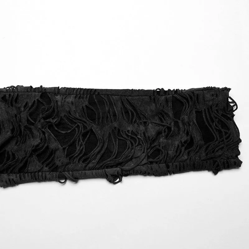 Punk-Leggings mit zerrissener Ösenkette für Damen