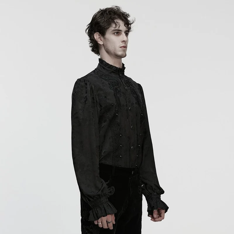 Gothic-Hemd mit Puffärmeln und Stickereien für Herren