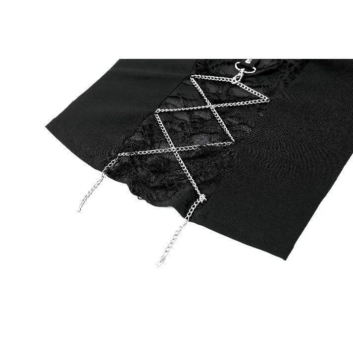Punk-besetztes Camisole mit Nieten und Kette für Damen