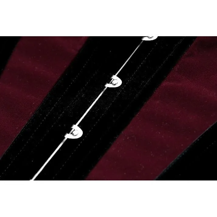 Gothic-Samtkorsett für Damen, farblich abgesetzt, Fledermausflügel-Design, Überbrustkorsett