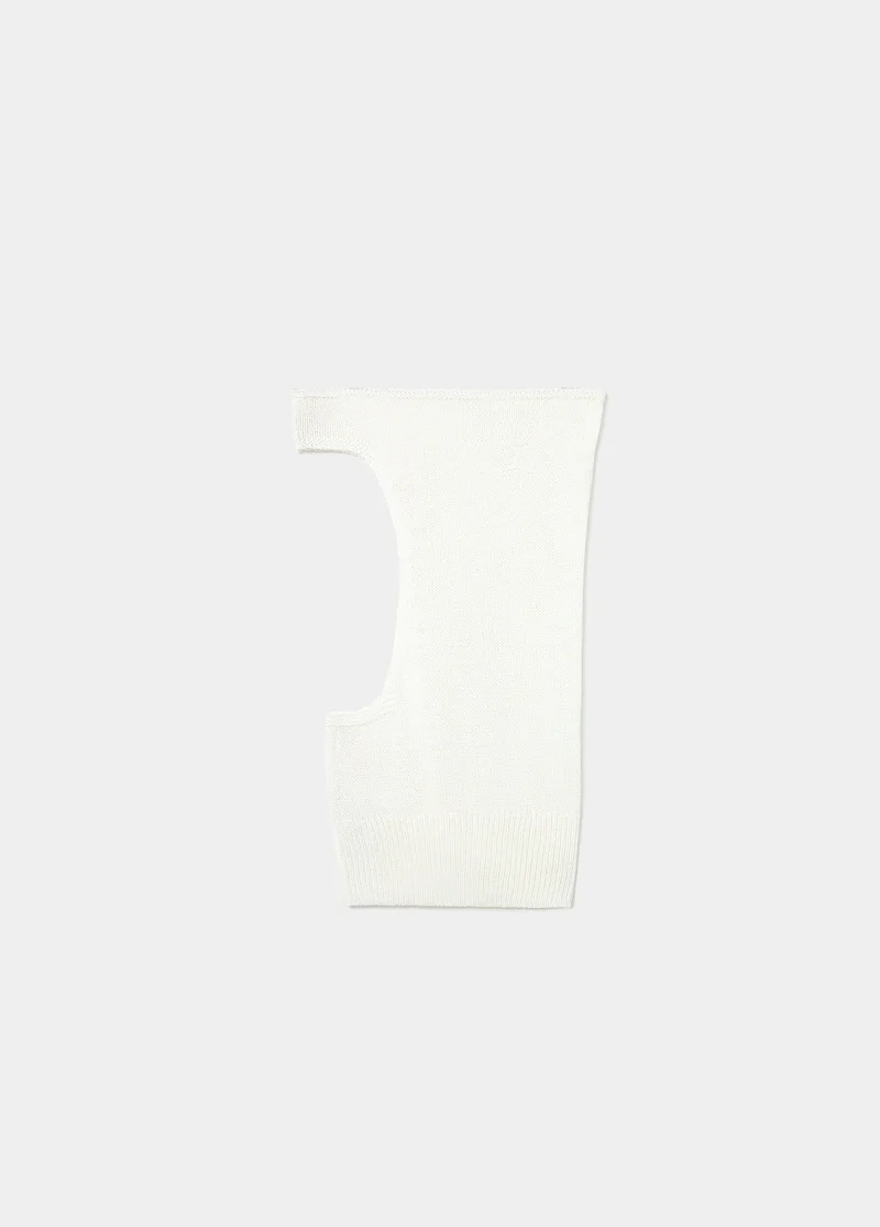 Halter top with cascade neckline