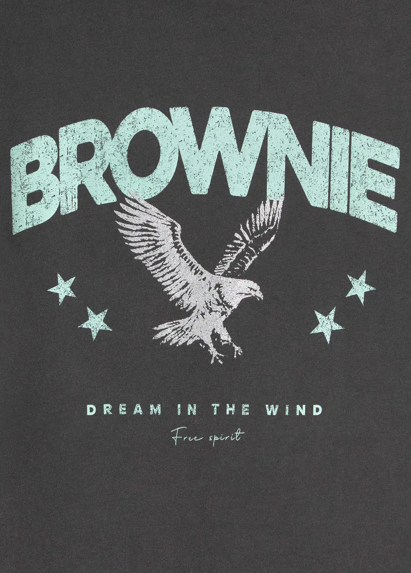 Washed t-shirt glitter wings