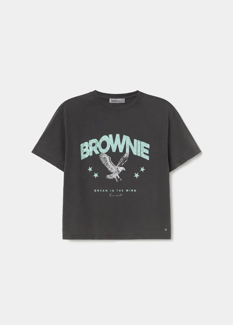 Washed t-shirt glitter wings