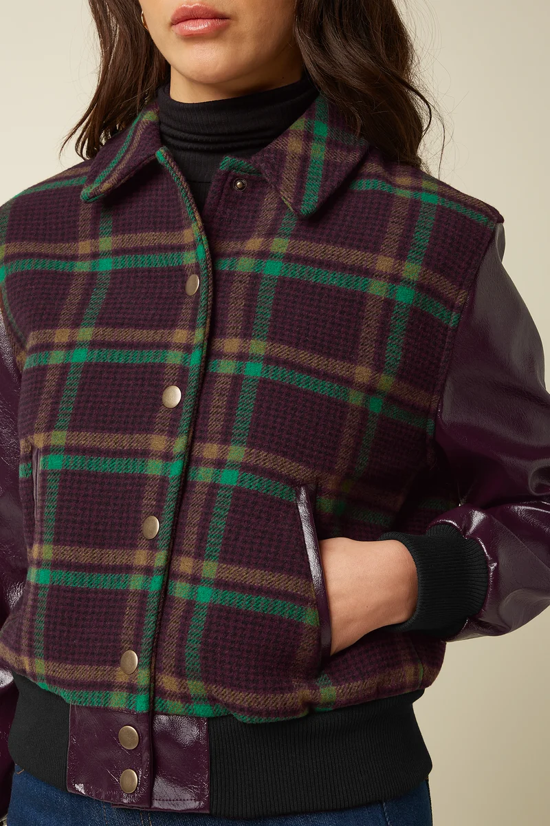 Billie Baseball Jacket Vera Check