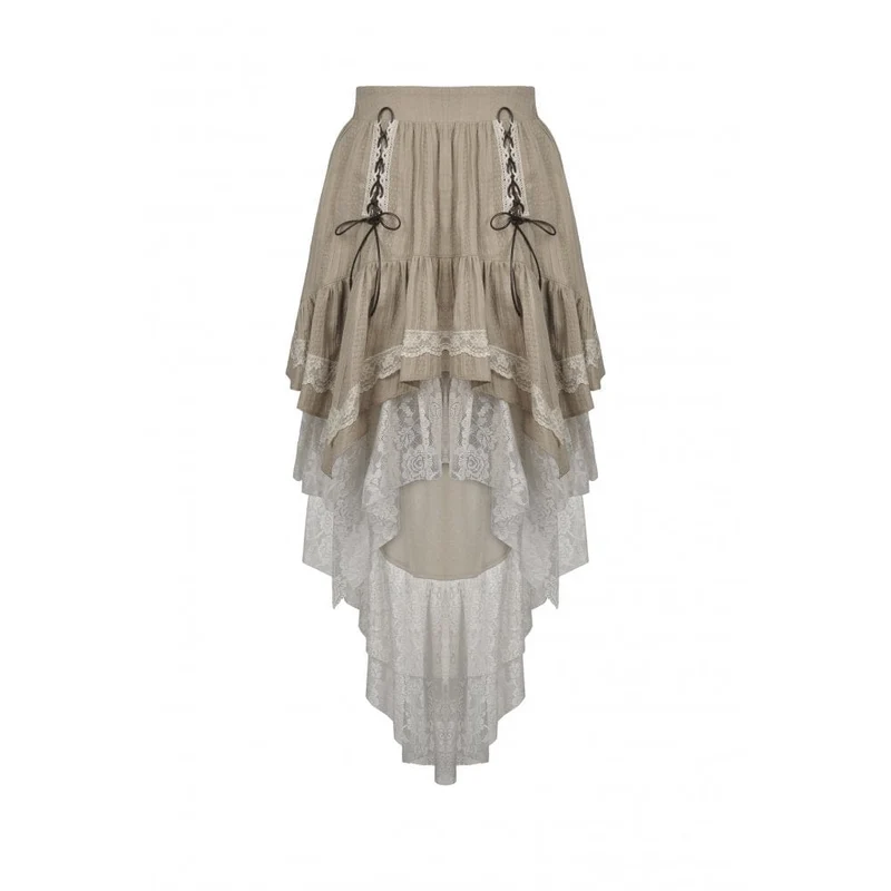 Steampunk Gothic Layered Schwalbenschwanzrock für Damen, viktorianischer Rüschen-Piratenrock