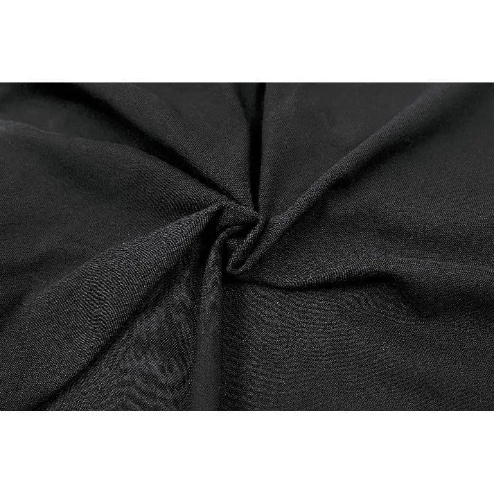 Cyberpunk-Damen-Top mit Nietenbesatz, Mesh-Patchwork, eckigem Kragen und langen Ärmeln