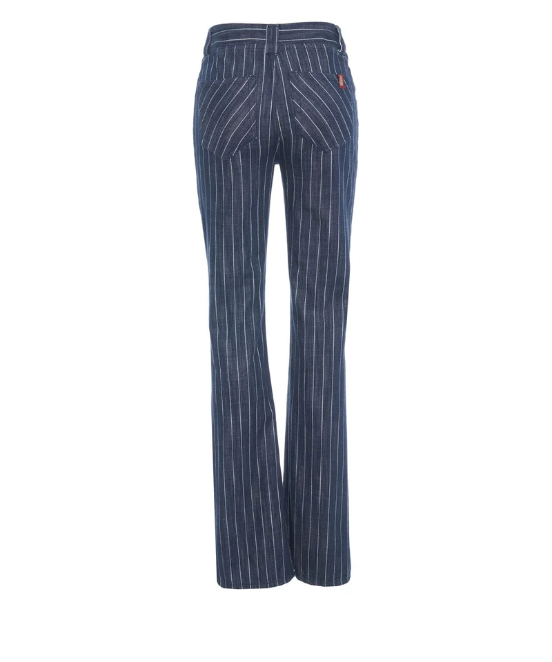 Jeans flared gessati
