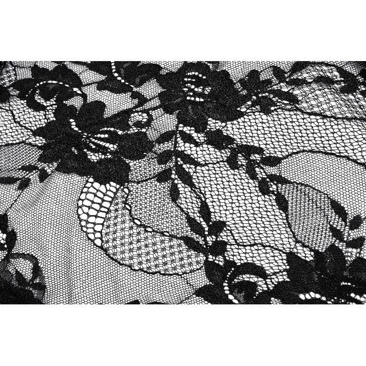 Gothic-Cape für Damen mit floralem Muster, ausgestellten Ärmeln und Mesh-Spitze