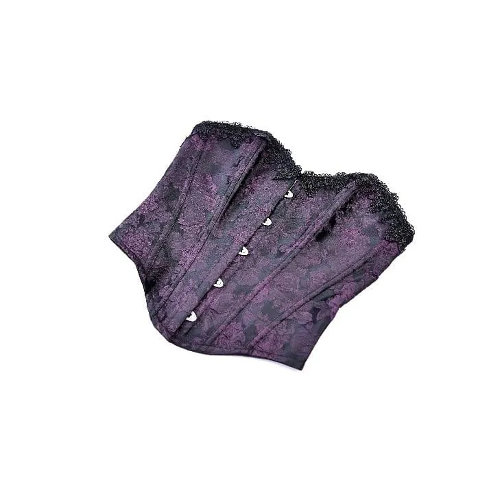 Gothic-Schnürkorsett für Damen, Jacquard-Overbust-Korsett, Lila