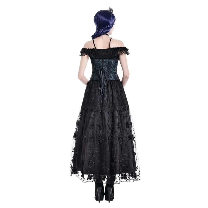 Gothic-Vintage-Jacquard-Schnürkorsett für Damen mit Überbrustumfang
