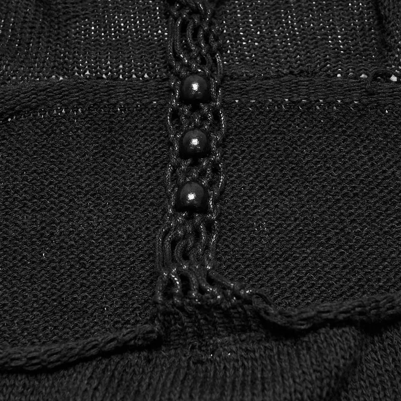 Punk-Kapuzenpullover für Damen mit drapiertem Kragen