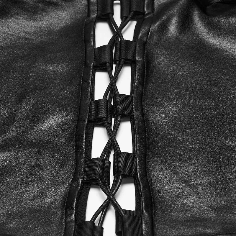 Punk-Neckholder-Dessous für Damen mit Cut-out-Schnallenriemen