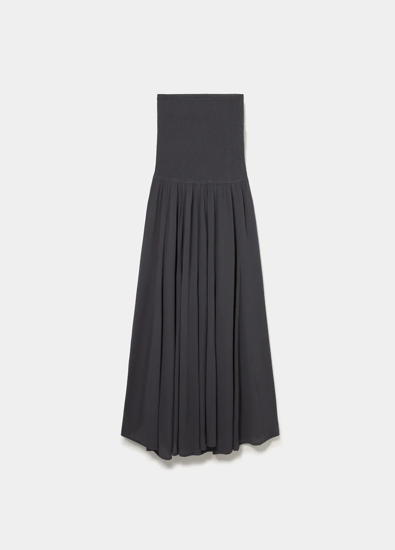 Long bandeau lace dress