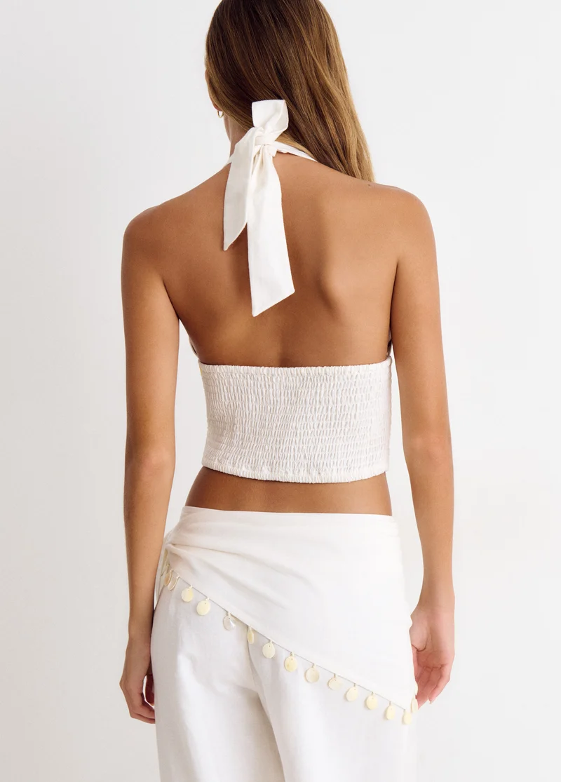 Halter top with shell detail
