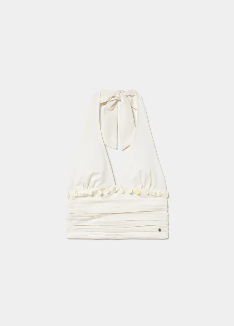 Halter top with shell detail